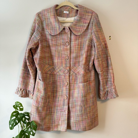 AQUA VINTAGE 50s RAINBOW WOVEN JACKET - Picture 1 of 8